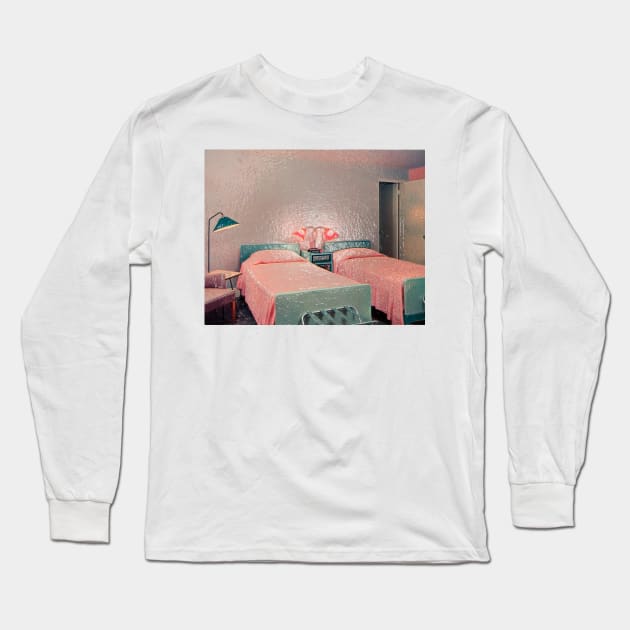 Retro bedroom 1942 pink and mysterious, who woke up and gone Long Sleeve T-Shirt by Marccelus